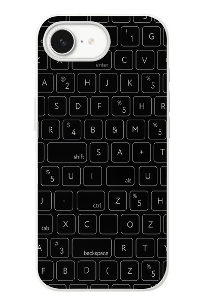 Le Balvo iPhone 16e Uyumlu Klavye Tuşları Baskılı Silikon Kılıf