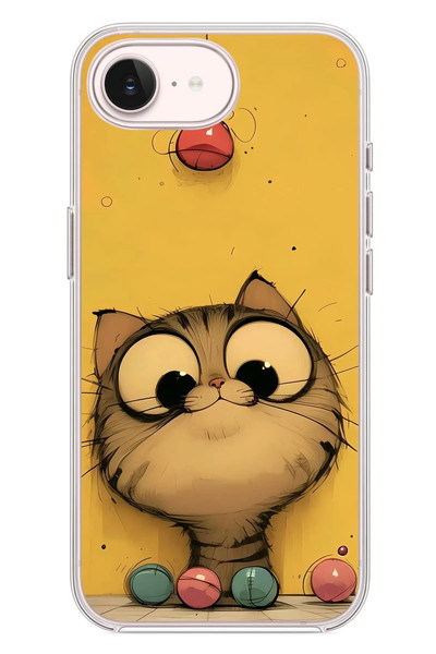 Le Balvo iPhone 17e Uyumlu Kedi Çizgisi Baskılı Silikon Kılıf