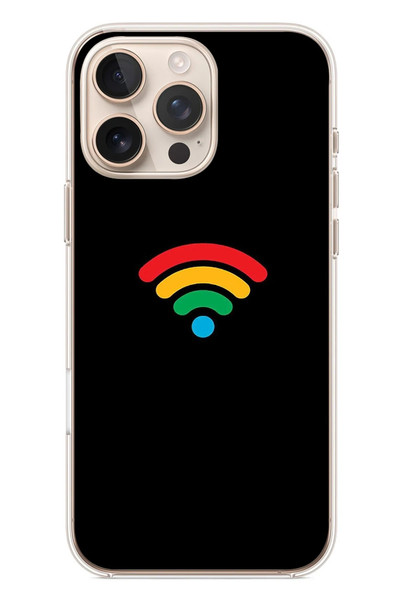 Le Balvo iPhone 16 Pro Max Uyumlu Wifi Simgesi Baskılı Silikon Kılıf