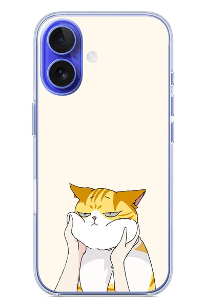 Le Balvo iPhone 16 Uyumlu Sarı Kedi Yanakları Baskılı Silikon Kılıf