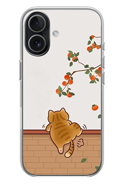 Le Balvo iPhone 17 Uyumlu Kedi Tırmanıyor Baskılı Silikon Kılıf