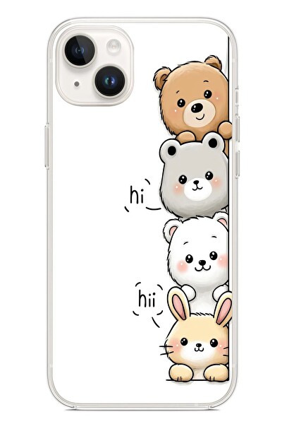 Le Balvo iPhone 14 Plus Uyumlu Sevimli Hayvanlar Baskılı Silikon Kılıf