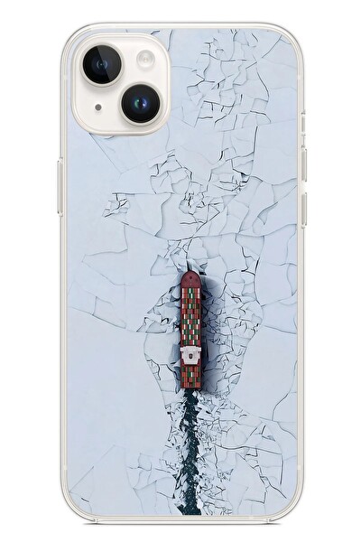 Le Balvo iPhone 14 Plus Uyumlu Yük Gemisi Baskılı Silikon Kılıf