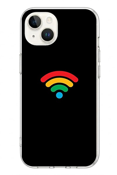 Le Balvo iPhone 13 - 14 Uyumlu Wifi Simgesi Baskılı Silikon Kılıf