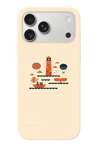 Le Balvo iPhone 17 Pro Max Uyumlu Sade Tatil Baskılı Silikon Kılıf