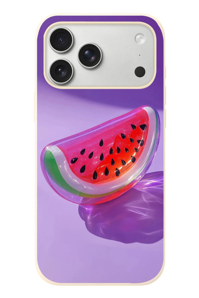 Le Balvo iPhone 17 Pro Max Uyumlu Karpuz Jelibon Baskılı Silikon Kılıf