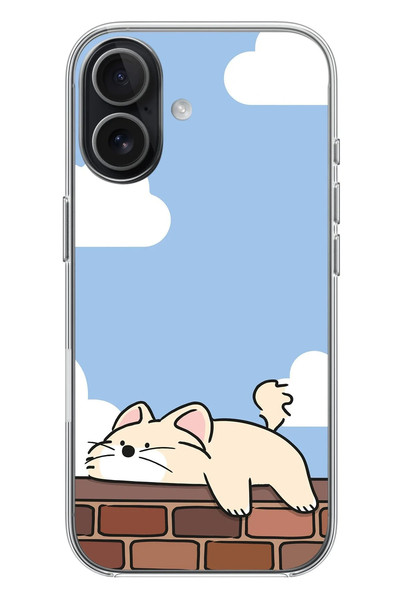 Le Balvo iPhone 17 Uyumlu Duvar Üstünde Kedi Baskılı Silikon Kılıf