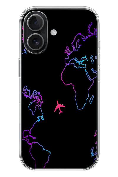 Le Balvo iPhone 17 Uyumlu Dünya Uçuşu Baskılı Silikon Kılıf