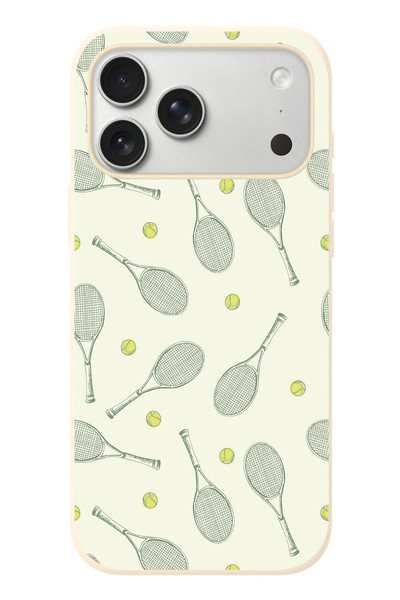 Le Balvo iPhone 17 Pro Max Uyumlu Tenis Raketleri Baskılı Silikon Kılıf