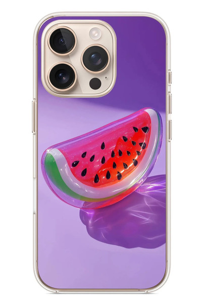 Le Balvo iPhone 16 Pro Uyumlu Karpuz Jelibon Baskılı Silikon Kılıf