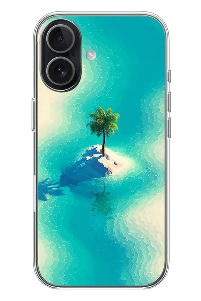 Le Balvo iPhone 17 Uyumlu Adada Palmiye Baskılı Silikon Kılıf