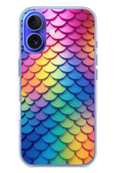 Le Balvo iPhone 16 Uyumlu Gökkuşağı Renkleri Baskılı Silikon Kılıf