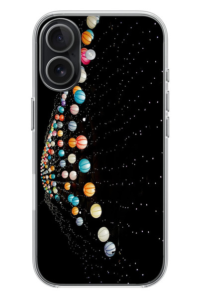 Le Balvo iPhone 17 Uyumlu Gezegenlerin Dansı Baskılı Silikon Kılıf