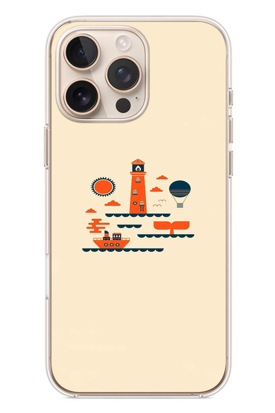 Le Balvo iPhone 16 Pro Max Uyumlu Sade Tatil Baskılı Silikon Kılıf