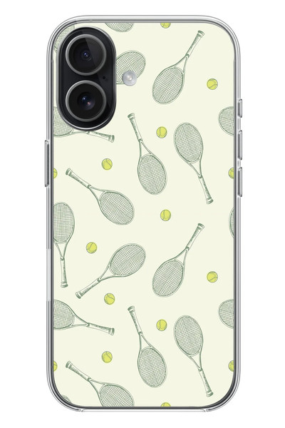 Le Balvo iPhone 17 Uyumlu Tenis Raketleri Baskılı Silikon Kılıf