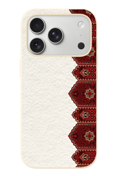 Le Balvo iPhone 17 Pro Uyumlu Halı Köşesi Baskılı Silikon Kılıf