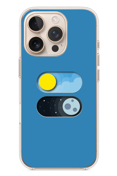 Le Balvo iPhone 16 Pro Uyumlu Gece Gündüz Geçiş Baskılı Silikon Kılıf