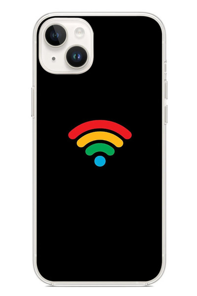 Le Balvo iPhone 14 Plus Uyumlu Wifi Simgesi Baskılı Silikon Kılıf