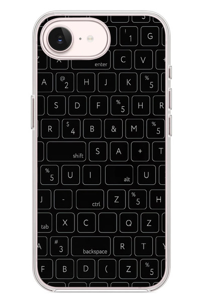 Le Balvo iPhone 17e Uyumlu Klavye Tuşları Baskılı Silikon Kılıf