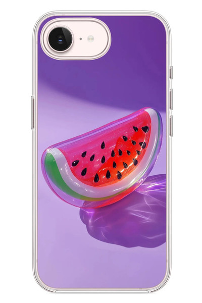 Le Balvo iPhone 17e Uyumlu Karpuz Jelibon Baskılı Silikon Kılıf