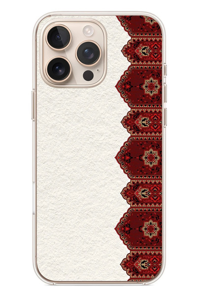 Le Balvo iPhone 16 Pro Max Uyumlu Halı Köşesi Baskılı Silikon Kılıf