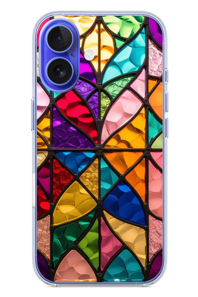 Le Balvo iPhone 16 Uyumlu Cam Vitray Baskılı Silikon Kılıf