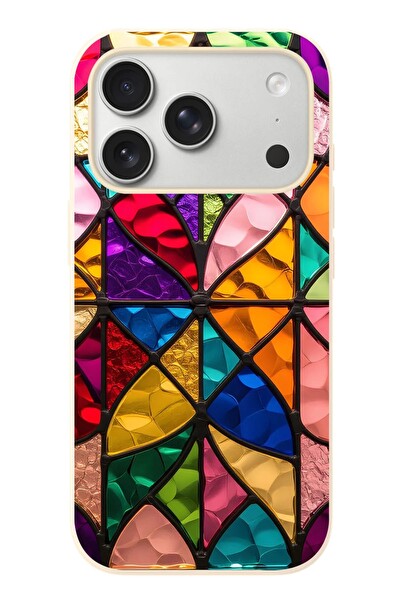 Le Balvo iPhone 17 Pro Uyumlu Cam Vitray Baskılı Silikon Kılıf