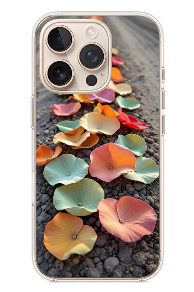 Le Balvo iPhone 16 Pro Uyumlu Toprakta Çiçekler Baskılı Silikon Kılıf