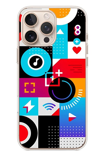 Le Balvo iPhone 16 Pro Max Uyumlu Teknoloji Çizgileri Baskılı Silikon Kılıf