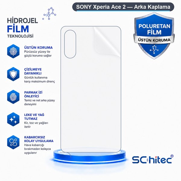 ScHitec Sony Xperia Ace 2 Uyumlu Arka Yüzey Hidrojel Koruyucu Film