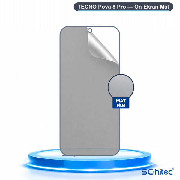 ScHitec Tecno Pova 8 Pro Uyumlu Ön Yüzey Mat Hidrojel Ekran Koruyucu