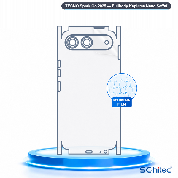 ScHitec Tecno Spark Go 2025 Uyumlu Fullbody Arka Kaplama Hidrojel Koruyucu Film