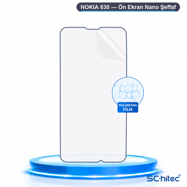 ScHitec Nokia 630 Uyumlu Ön Yüzey Nano Şeffaf Hidrojel Ekran Koruyucu