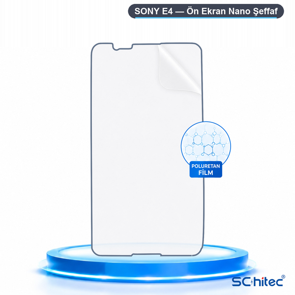 ScHitec Sony E4 Uyumlu Ön Yüzey Nano Şeffaf Hidrojel Ekran Koruyucu