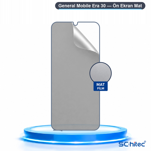 ScHitec General Mobile Era 30 Uyumlu Ön Yüzey Mat Hidrojel Ekran Koruyucu