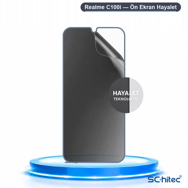 ScHitec Realme C100İ Uyumlu Ön Yüzey Hayalet Privacy Hidrojel Ekran Koruyucu