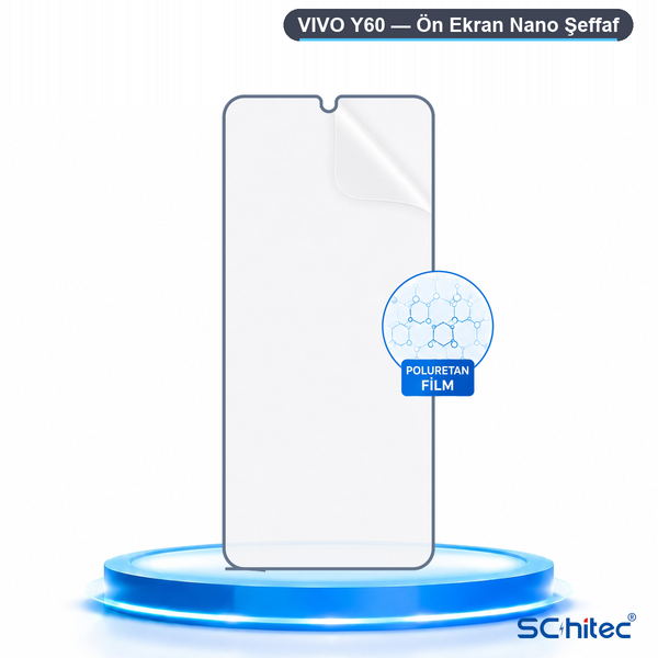ScHitec Vivo Y60 Uyumlu Ön Yüzey Nano Şeffaf Hidrojel Ekran Koruyucu
