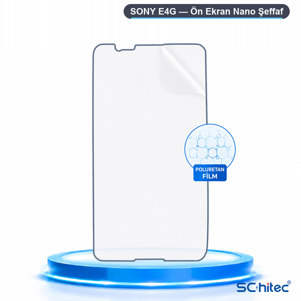 ScHitec Sony E4G Uyumlu Ön Yüzey Nano Şeffaf Hidrojel Ekran Koruyucu