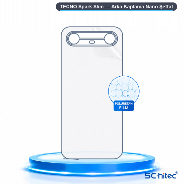 ScHitec Tecno Spark Slim Uyumlu Arka Yüzey Hidrojel Koruyucu Film