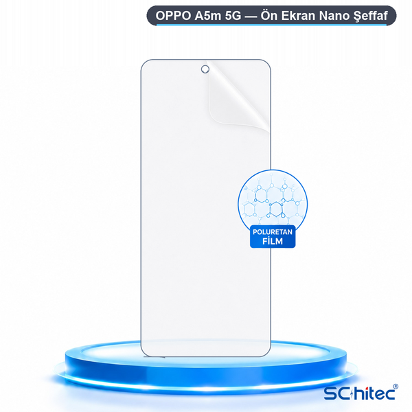 ScHitec Oppo A5M 5G Uyumlu Ön Yüzey Nano Şeffaf Hidrojel Ekran Koruyucu