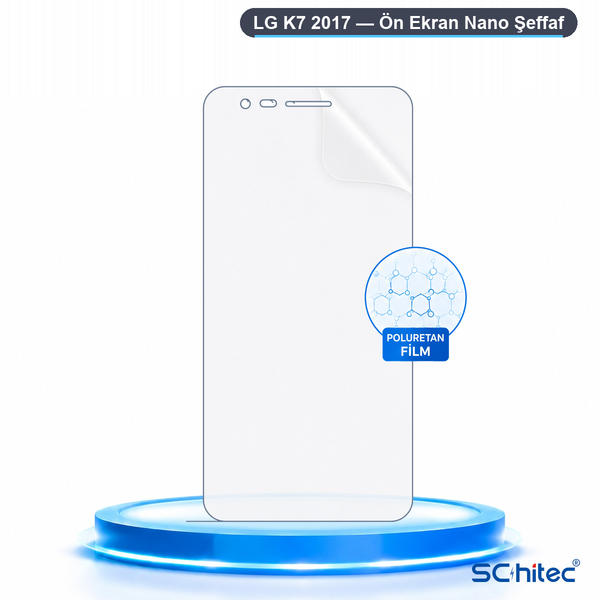 ScHitec LG K7 2017 Uyumlu Ön Yüzey Nano Şeffaf Hidrojel Ekran Koruyucu