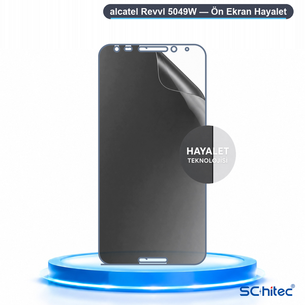 ScHitec Alcatel Revvl 5049W Uyumlu Ön Yüzey Hayalet Privacy Hidrojel Ekran Koruyucu