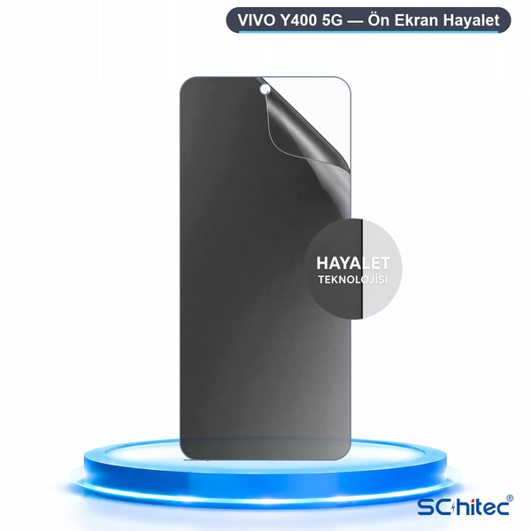 ScHitec Vivo Y400 5G Uyumlu Ön Yüzey Hayalet Privacy Hidrojel Ekran Koruyucu