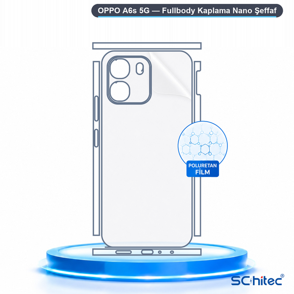 ScHitec Oppo A6S 5G Uyumlu Fullbody Arka Kaplama Hidrojel Koruyucu Film