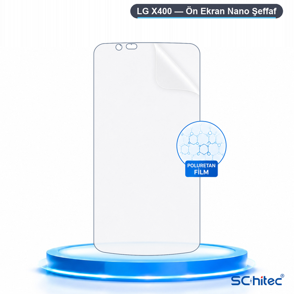 ScHitec LG X400 Uyumlu Ön Yüzey Nano Şeffaf Hidrojel Ekran Koruyucu