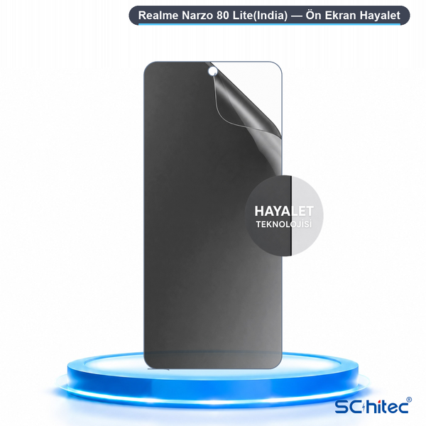 ScHitec Realme Narzo 80 Lite (India) Uyumlu Ön Yüzey Hayalet Privacy Hidrojel Ekran Koruyucu