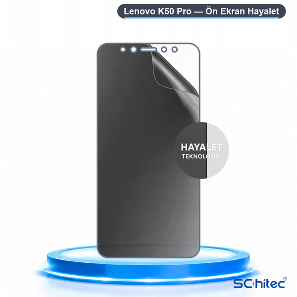 ScHitec Lenovo K50 Pro Uyumlu Ön Yüzey Hayalet Privacy Hidrojel Ekran Koruyucu