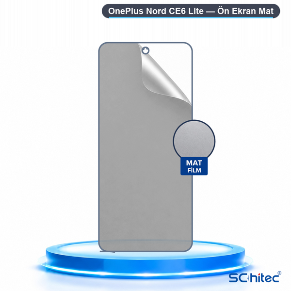 ScHitec Oneplus Nord Ce6 Lite Uyumlu Ön Yüzey Mat Hidrojel Ekran Koruyucu