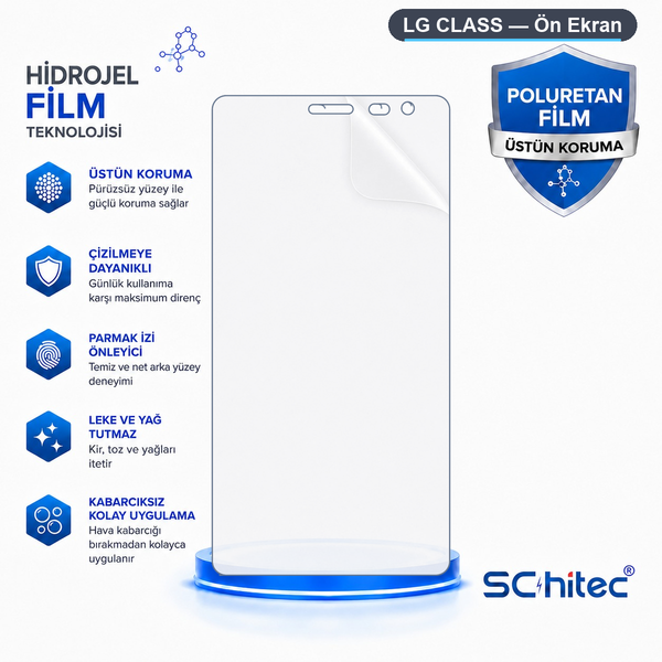 ScHitec LG Class Uyumlu Ön Yüzey Nano Şeffaf Hidrojel Ekran Koruyucu