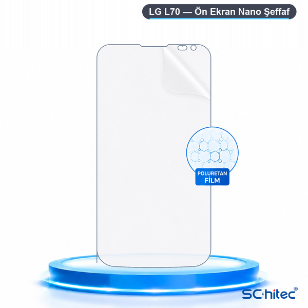 ScHitec LG L70 Uyumlu Ön Yüzey Nano Şeffaf Hidrojel Ekran Koruyucu